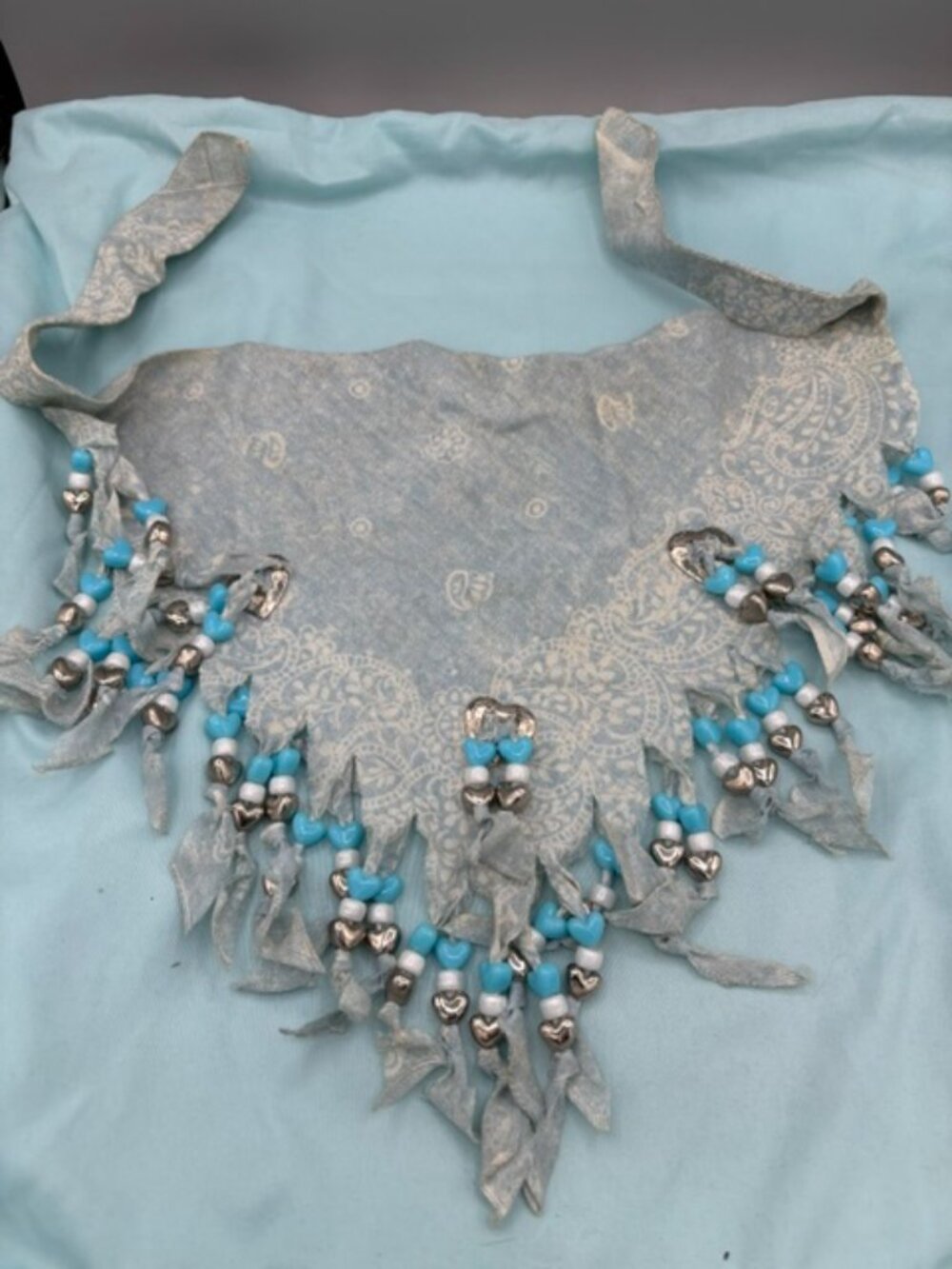 Beaded Neckerchief Vintage Necklace
